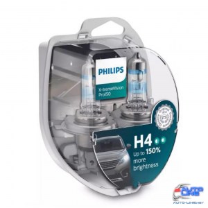 Лампа галогенная Philips H4 X-treme Vision Pro150 +150% 60/55W 12V P43T 12342XVPS2