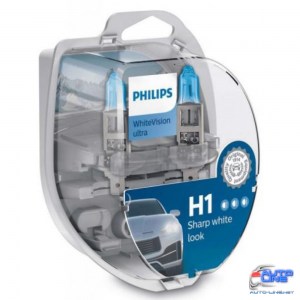 Philips H1 WhiteVisionULTRA +60% 55W 12V 3700K 12258WHVSM - Лампа галогенная H1