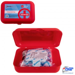 Аптечка медицинская транспортная, согласно ТУ(02-001-П), пластиковый футляр (02-001-П)