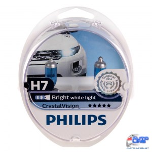 Автолампа Philips Crystal Vision H7 12V 55W PX26d 2 шт. (12972CVSM) белый яркий свет (12972CVSM)