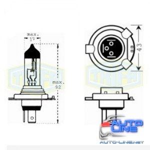 Лампа автомобильная Галогенная лампа для фары Trifa H4 24V 70/75W long-life (41662)