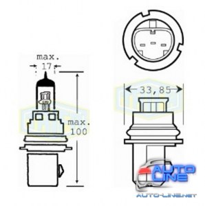 Лампа автомобильная Галогенная лампа для фары HB1 12V 65/45W (01625)