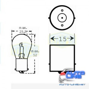Лампа автомобильная прожекторная Trifa 12V 25W (00403)