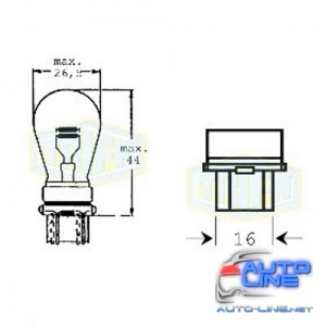 Лампа автомобильная Лампа для стоп-сигналов и задних фар Trifa 12V 27/7W (03327)