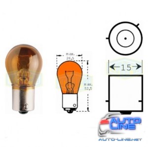 Лампа автомобильная Лампа для стоп-сигналов и проблесковых маячков Trifa 24V 21W amber (81381)