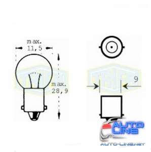Лампа автомобильная BA9s индикаторная лампа Trifa 12V 6,0W (110)