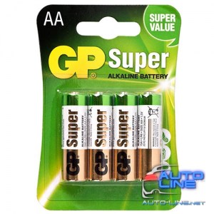 Батарейка GP SUPER ALKALINE 1.5V 15A-U4 щелочная, LR6, АА (4891199000034)