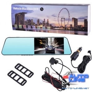 Автомобильный видеорегистратор-зеркало 1031, LCD 4.3, 2 камеры, 1080P Full HD (1031)