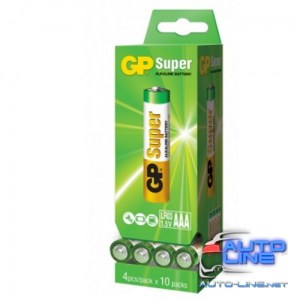 Батарейка GP SUPER ALKALINE 1.5 24A-PD40-S4 LR03 щелочная, LR03 AAA (4891199071850)