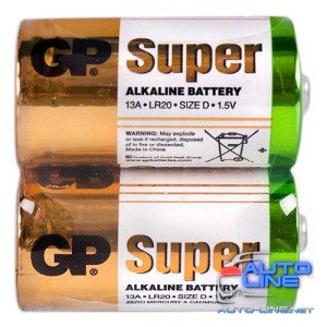 Батарейка GP SUPER ALKALINE 1.5V 13A-S2 щелочная, LR20, D (4891199006456)