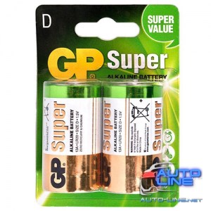 Батарейка GP SUPER ALKALINE 1.5V 13A-U2 щелочная, LR20, D, блистер (4891199000003)