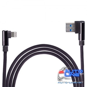 Кабель USB - Apple (Black) 90° ((100) Bk 90°)