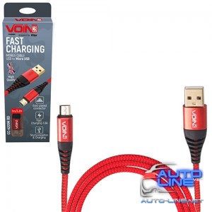 Кабель VOIN CC-4201M RD USB - Micro USB 3А, 1m, red (быстрая зарядка/передача данных) (CC-4201M RD)