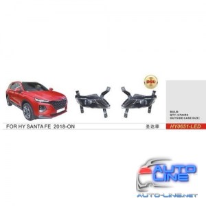 Фары доп.модель Hyundai Santa Fe/2017-21/HY-0651LED/DRL (HY-0651LED)