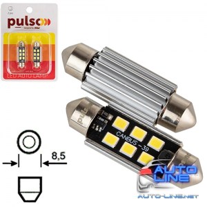 Лампа PULSO/софитная/LED C5W /39мм/CANBUS/9SMD-2835/12v/2,9W/315lm White (LP-39C5W)