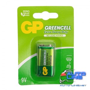 Батарейка GP GREENCELL 9.0V солевая, 1604GLF-U1, 6F22 (4891199002212)
