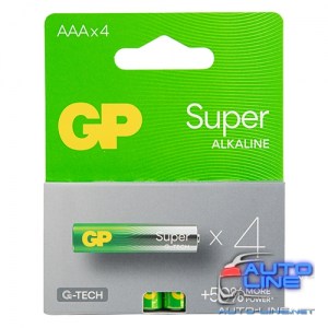 Батарейка GP SUPER ALKALINE 1.5V 24A21-SB4 щелочная, LR03 (4891199218224)