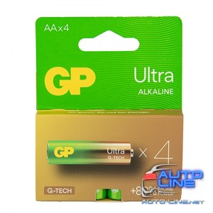 Батарейка GP ULTRA ALKALINE 1,5V 15AU21-SB4  щелочная LR6 блистер 4 шт в упаковке (4891199217357)