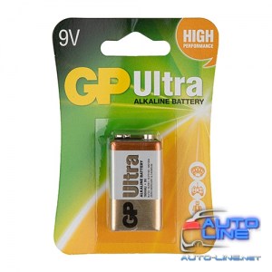 Батарейка GP ULTRA ALKALINE 9V 1604AU-5UE1 щелочная, 6LF22 (4891199034688)