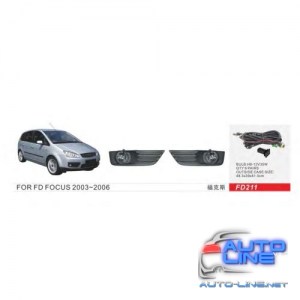 Штатные противотуманные фары Ford Focus 2003-06/FD-211/H8-12V35W/эл.проводка (FD-211)