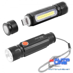 Фонарь Police BL-516/616-T6-COB, Li-Ion аккум., магнит, zoom, ЗУ USB