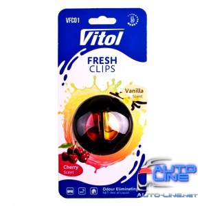 Освежитель воздуха Vitol Fresh Clips на обдув Cherry +Vanilla