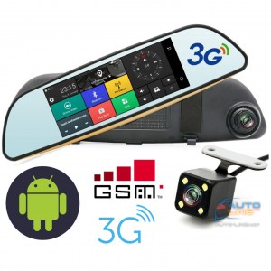 Azimuth GVR52 3G New — автомобильное накладное зеркало Android 5.0,wi-fi, GSM + 3G