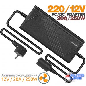 B-Power 220V-2A/12V-20A-250W V2 — мощный преобразователь напряжения 220-12В, 20A, бытовой адаптер прикуривателя для автомобильных компрессоров и пылесосов