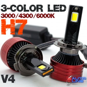 B-Power H7 LED CAN N3C V4 3000K/4300K/6000K - трехцветные LED-лампы H7 3000K/4300K/6000K с медными трубками