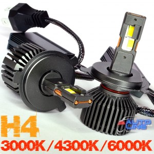B-Power H4 LED N3C V2 60W 16000Lm 3000K/4300K/6000K - трехцветные LED-лампы H4 3000K/4300K/6000K с медными трубками