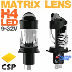 B-Power LED L-01 PRO P9 6K H4 H/L LASER — мини лазерные LED-линзы H4, LED матричные лампы-линзы H4