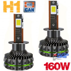 B-Power LED XL1 H1 6000K 40000Lm 160W CAN — автомобильные мощные LED-лампы H1 с обманкой, 4 медные трубки