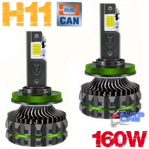 B-Power LED XL1 H11 6000K 40000Lm 160W CAN — автомобильные мощные LED-лампы H11 с обманкой, 4 медные трубки