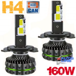 B-Power LED XL1 H4 6000K 40000Lm 160W CAN — автомобильные мощные LED-лампы H4 с обманкой, 4 медные трубки