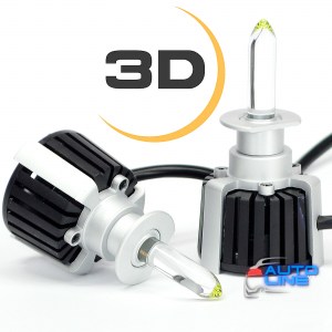 B-Power SL LED R10 H1 CAN 6000K 25000Lm 120W — мощные 3D лазерные лампы H1 для линзованной оптики, с углом свечения 360 градусов, 6000K