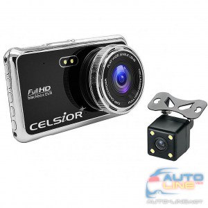 Celsior DVR F802D - автомобильный видеорегистратор с дополнительной камерой и сенсорным экраном