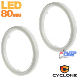 Cyclone 2AE Y2 80mm White — LED-кольца подсветки для масок линз, круглые ангельские глазки LED 80мм