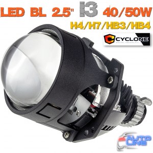 Cyclone LED BL 2.5 I3 40/50W — H4, H7, HB3, HB4 LED-линза Bi-Led, 2.5 (64мм), 40/50W, 5000К