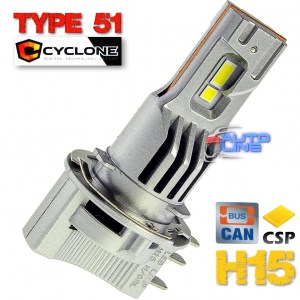 Cyclone LED H15 6000K type 51 — компактная автомобильная LED-лампа H15 под галогенку