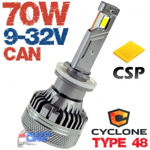 Cyclone LED H27 5500K type 48 — мощные LED-лампы H27 9-32В 5500K/18000Lm CSP Leds