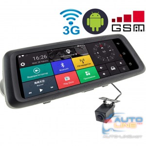 CYCLONE MR-225 AND 3G — салонное зеркало Android с 2-канальным видеорегистратором и камерой заднего вида, GSM + 3G