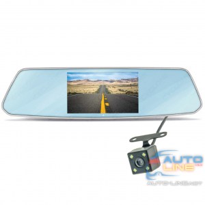 CYCLONE MR-51 —  универсальное автомобильное накладное зеркало-видеорегистратор FULL HD, с камерой заднего вида