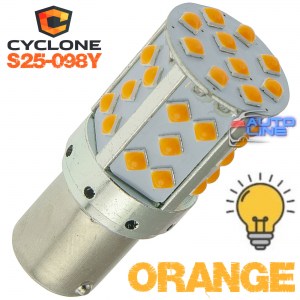 Cyclone S25-098Y CAN 3030-35 12V — оранжевая LED-лампа в поворотники S25/PY21W, цвет оранжевый (желтый)