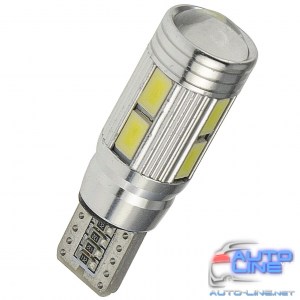 Cyclone T10-101 CAN 5630-10 24V — безцокольная автомобильная LED-лампа T10 24В (W5W) с линзой