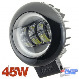 Cyclone WL-F4B 45W+DRL Premium — дополнительная линзованная LED-фара 45W ближнего света с ходовыми огнями круглая, черная