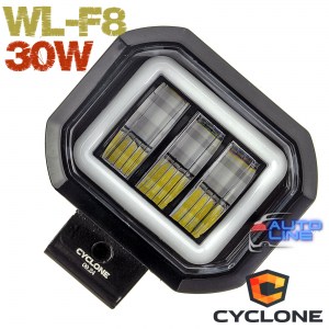 Cyclone WL-F7 30W+DRL Driving - квадратная LED-фара ближнего света с ходовыми огнями, светящийся квадрат