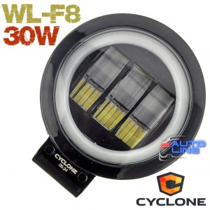 Cyclone WL-F8 30W+DRL Driving - круглая LED-фара ближнего света с ходовыми огнями, светящийся круг