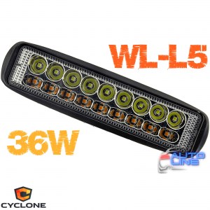 Cyclone WL-L5 36W White+Yellow SP - дополнительная LED-фара дальнего света, фара LED желтый/белый свет, 36W