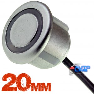 D-sensor 20 mm, silver - серебристый датчик парковочного радара 20мм