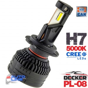 Decker LED PL-08 5K H7 — мощная LED-лампа H7 5000K 13000Lm CREE Leds с обманкой 9-16В
